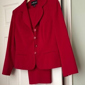 Sag Harbor Classic Red Women's three piece suit. ( skirt & pants)